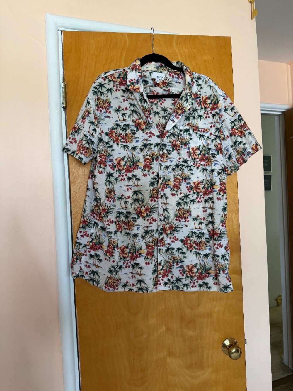 Mens Sonoma Short Sleeve Button Down Hawaiian Beach Shirt, Size XL